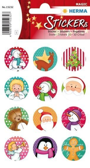 HERMA 15232 10x Sticker MAGIC Weihnachtssymbole Stone