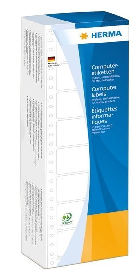 HERMA 8207 Computeretiketten 6858x357 mm 1-bahnig weiß Papier matt 4000 Stück