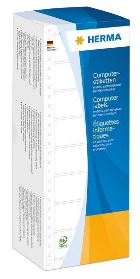 HERMA 8203 Computeretiketten 1016x738 mm 1-bahnig weiß perforiert Papier matt 2000 Stück