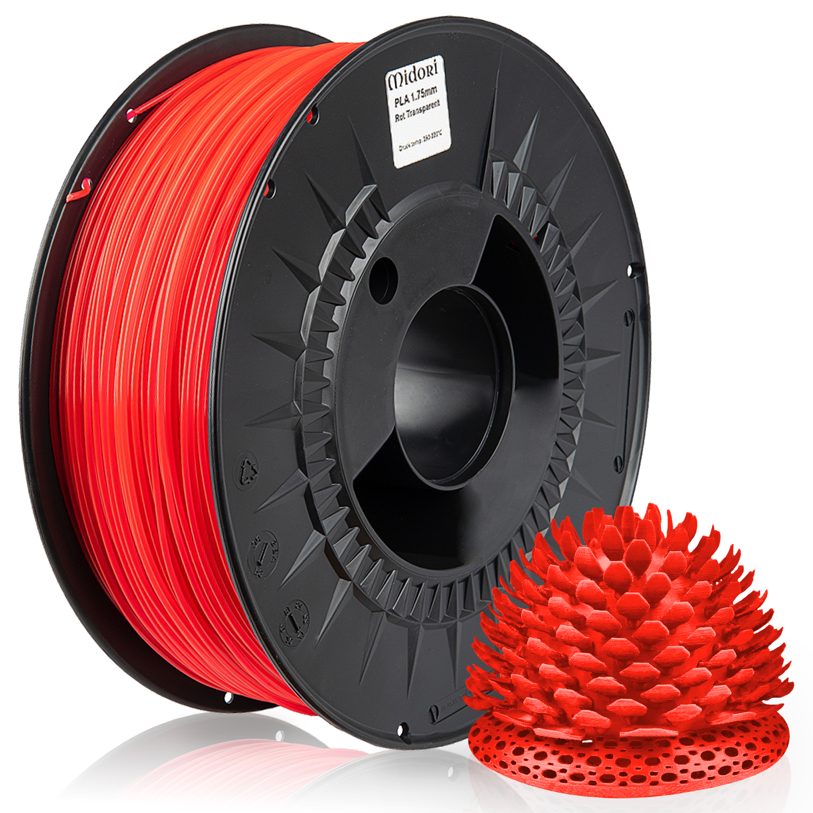 BOBINE DE FILAMENT PLA 1,75mm 600g ROUGE JUNIOR