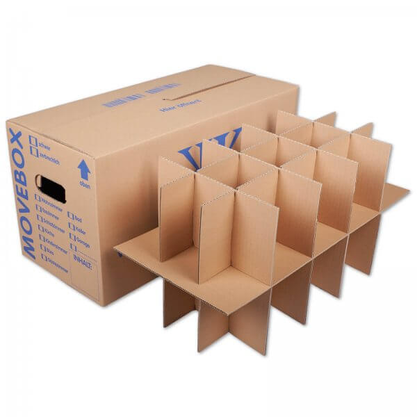 Cartons de déménagement avec croisillons pour 30 verre