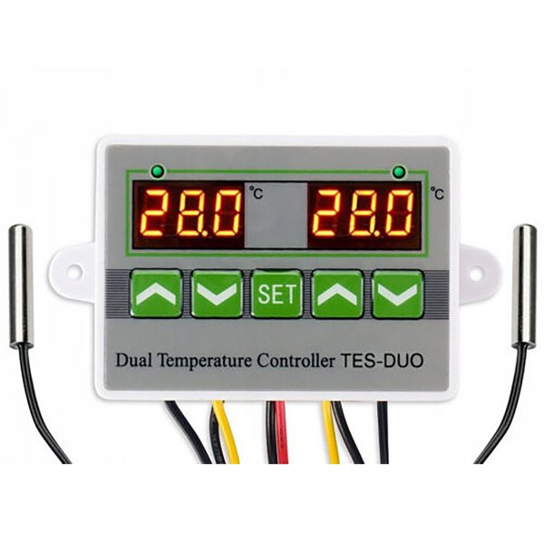 Temperature controller digital LCD Dual two relay outputs thermostat  controller 230V