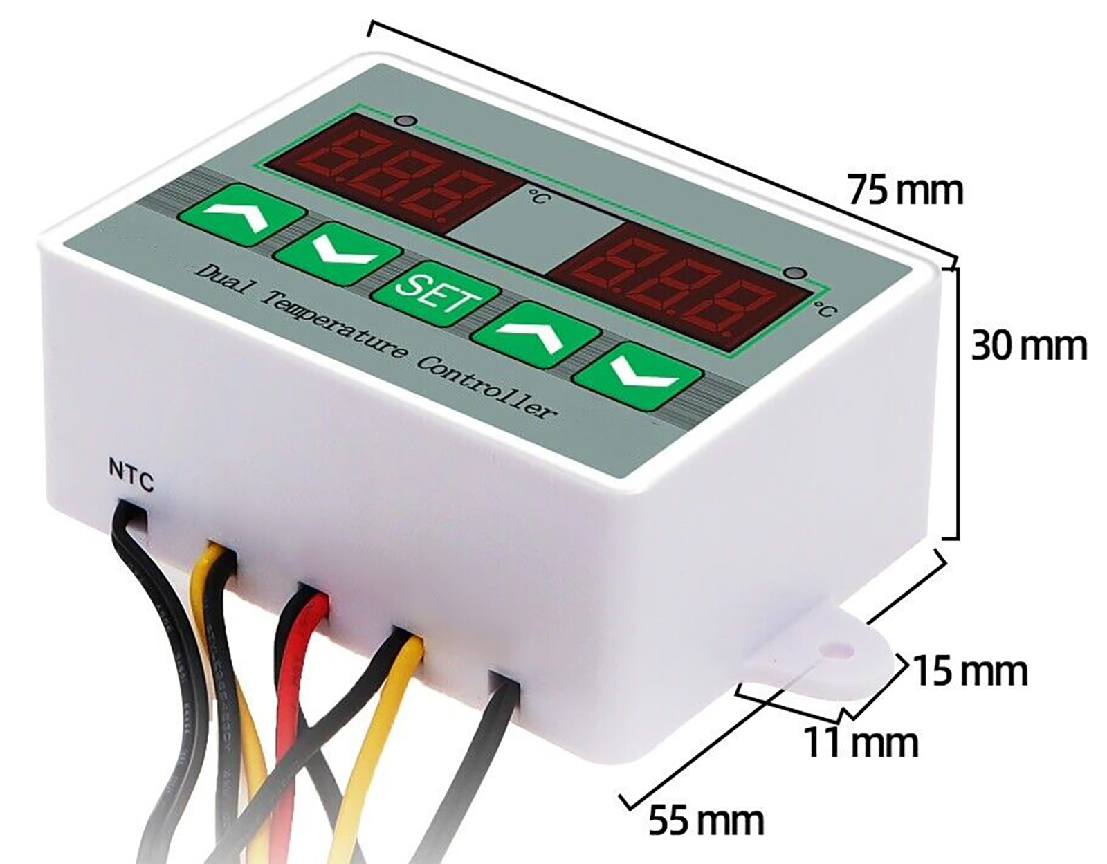 Temperaturregler digital LCD Dual zwei Relaisausgänge Thermostatregler 230V